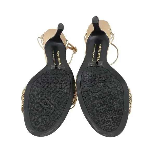 Chinese Laundry Heels Willy Womens Size 8 Gold Strappy Sandals Adjustable Strap - Picture 7 of 9